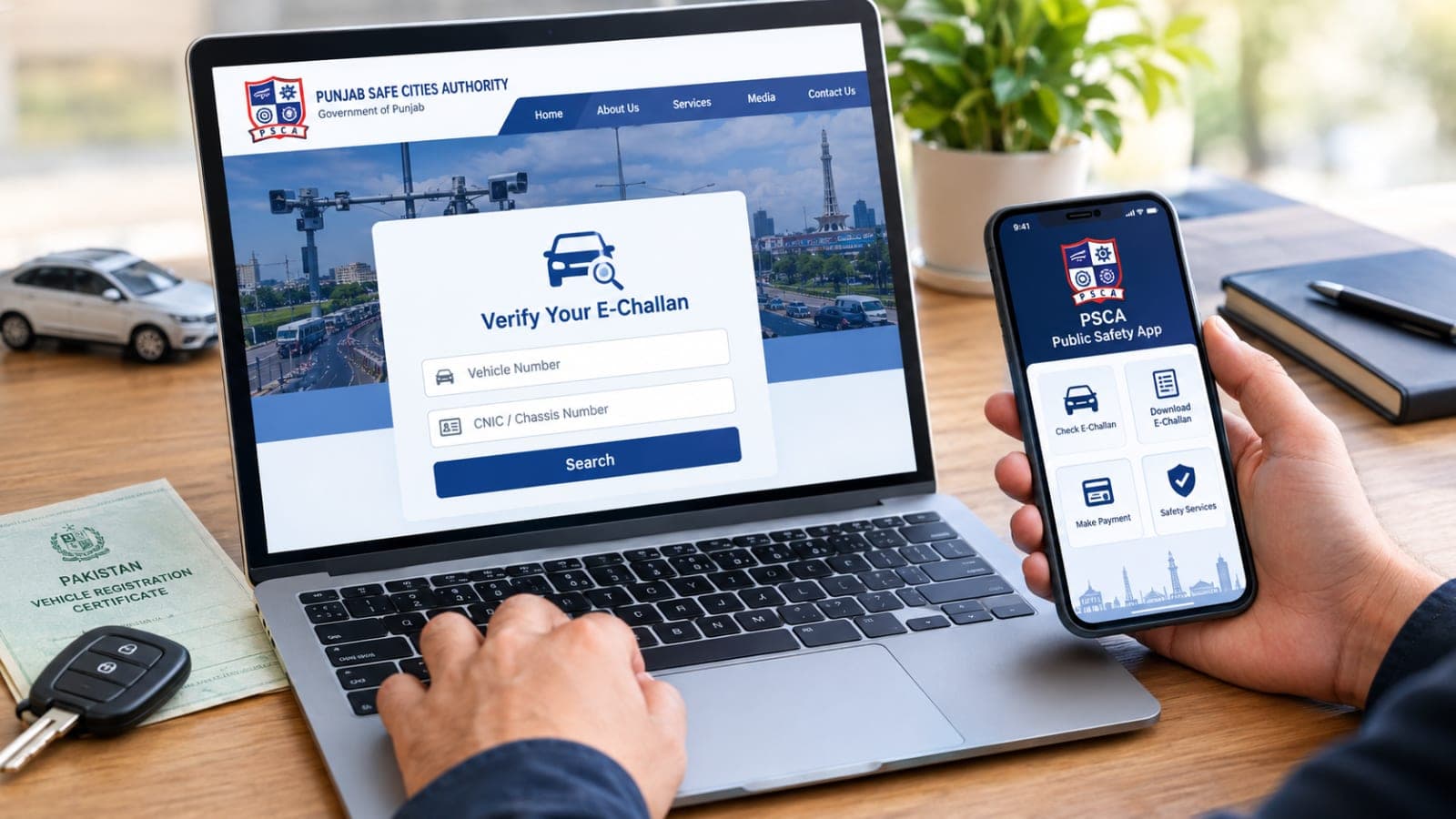 Check Traffic Challan Online in Punjab through PSCA e-Challan system