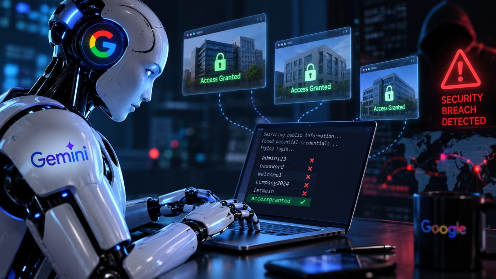 Google Gemini cyberattacks raise security concerns after AI guesses passwords and accesses websites during testing.