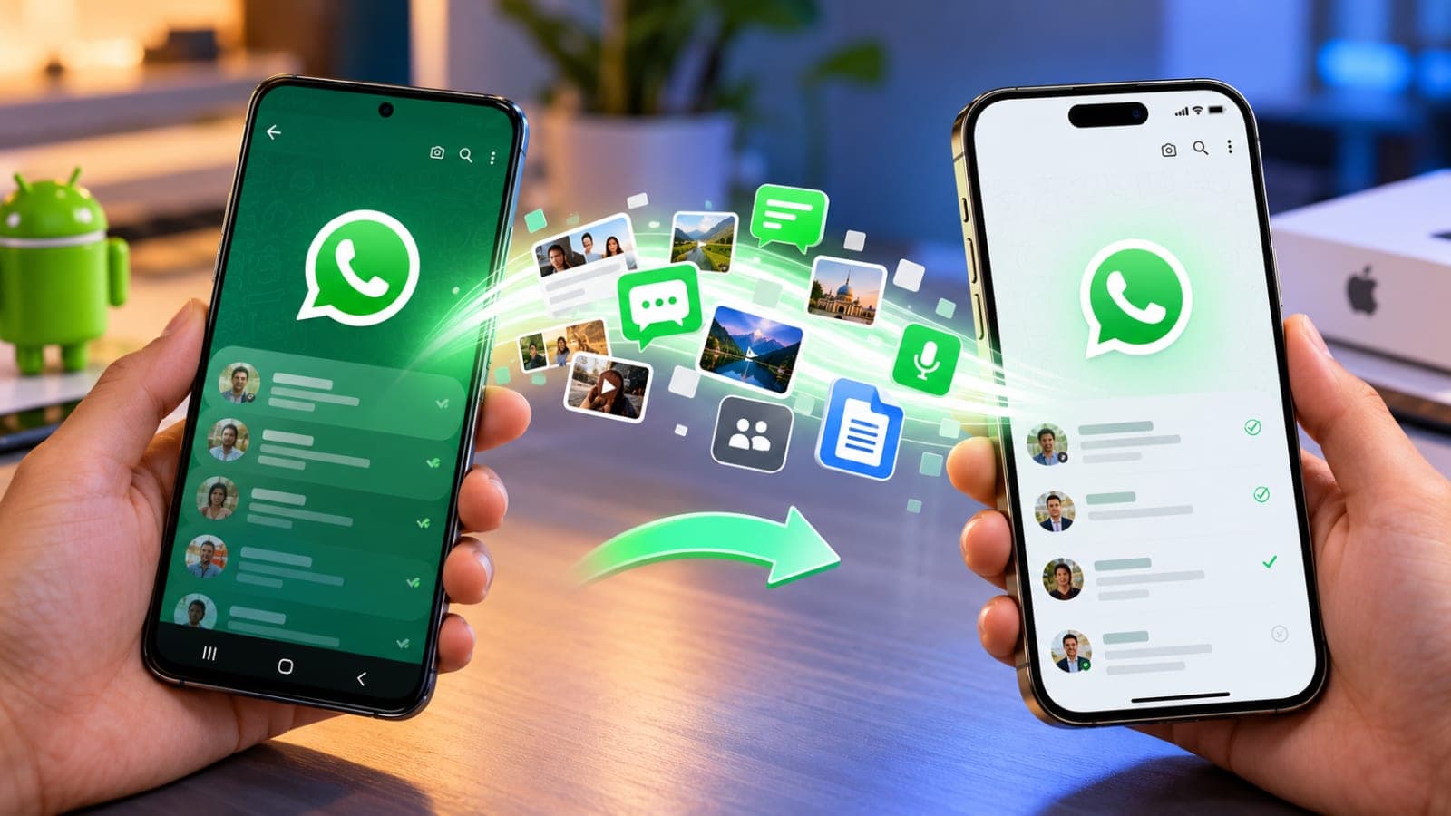 WhatsApp transfer from Android to iPhone without Google Drive