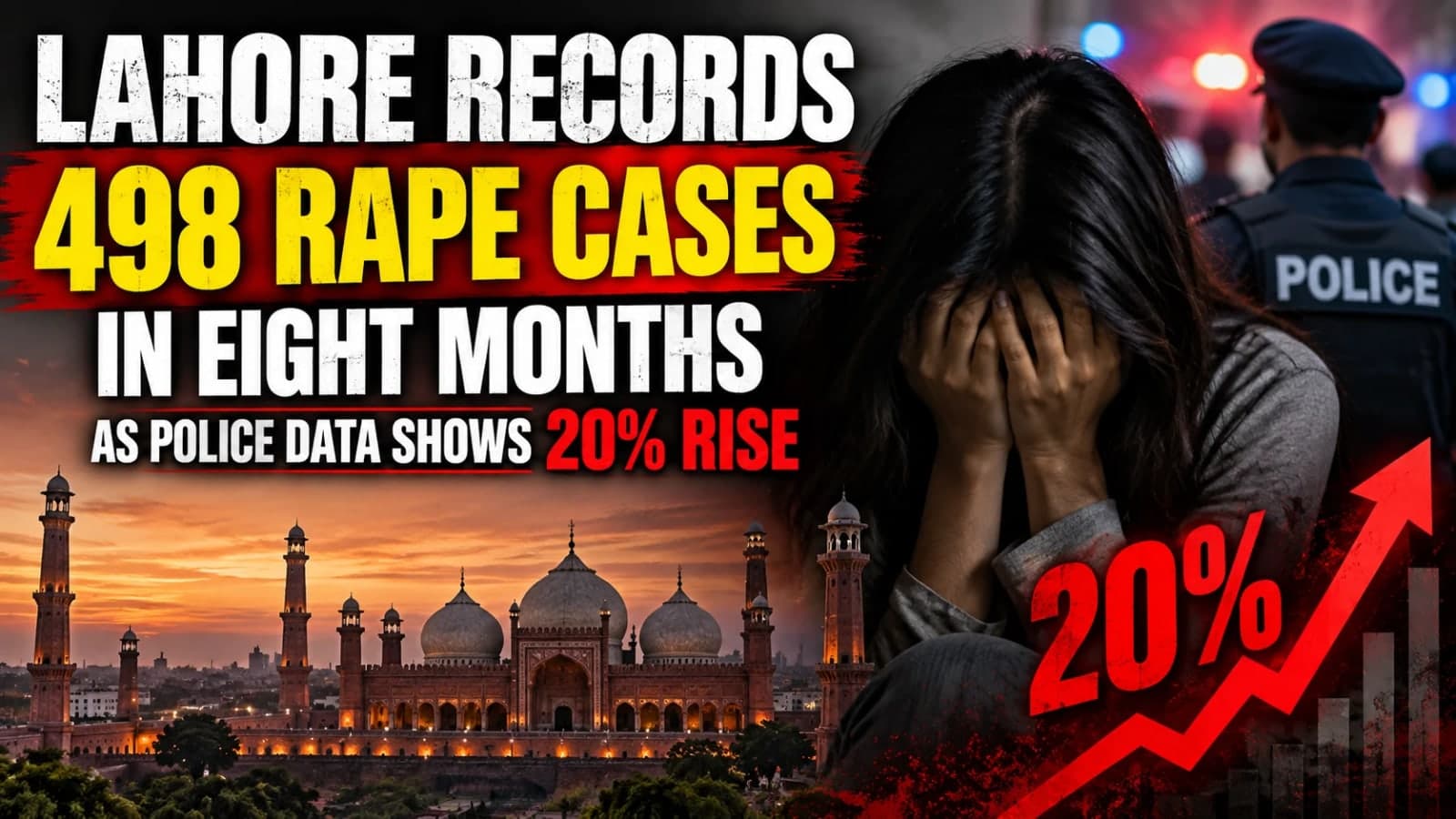 Lahore Records 498 Rape Cases in Eight Months as Police Data Shows 20% Rise