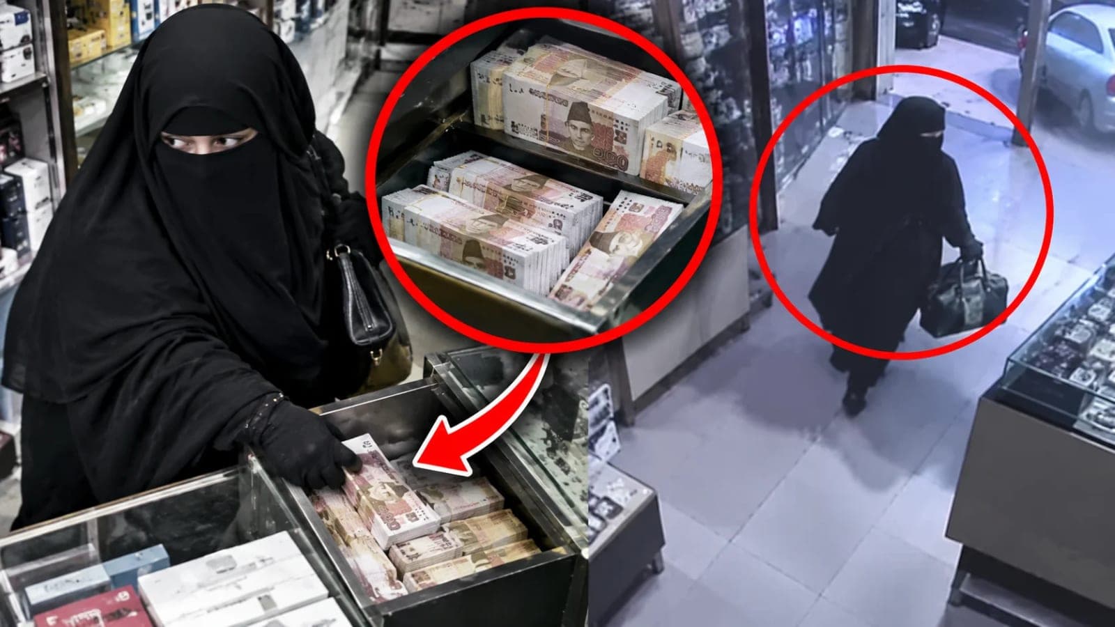 Burqa-Clad Thief Who Stole Rs11.7 Million From Lahore Shop Caught by CCTV