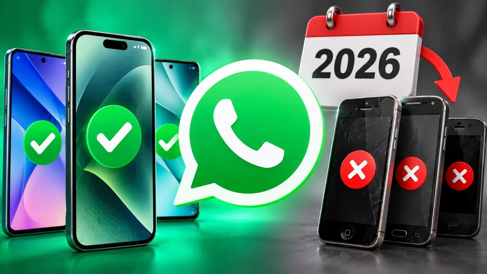 WhatsApp support changes 2026 showing Android and iPhone compatibility requirements