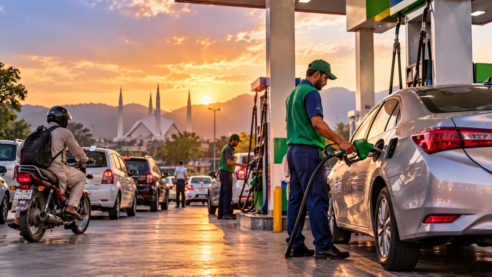 Petrol price in Pakistan today October 10 2026 showing a fuel pump at a Pakistani petrol station