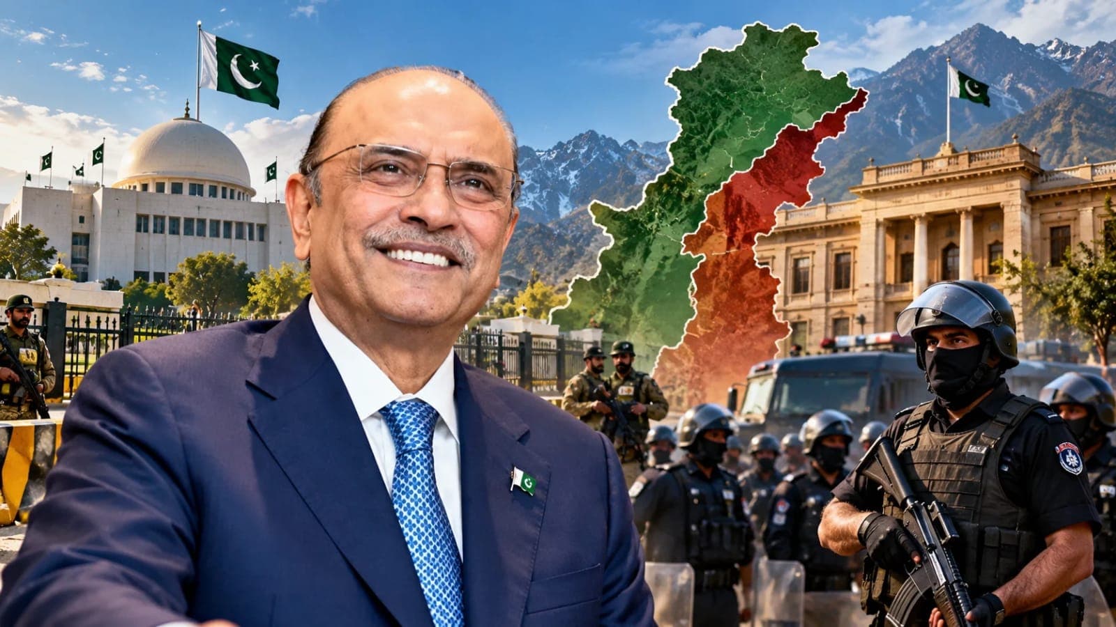 KP emergency 2026 showing the Khyber Pakhtunkhwa government buildings and security personnel following the imposition of governor's rule